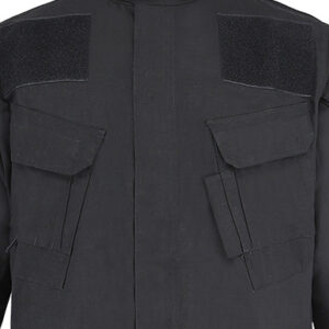 black military uniform two-tilted-chest-pockets