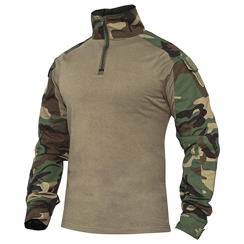 Tactical Shirt Long Sleeve Green Woodland - kms