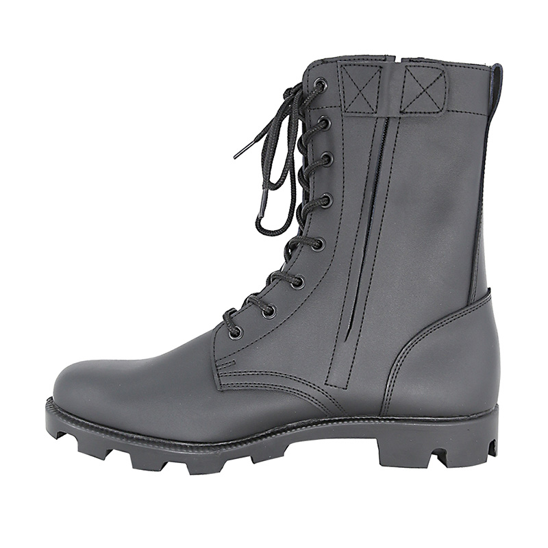 Police Tactical Boots With Zipper Black - kms