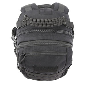 tactical backpack black top braid handle