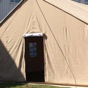 Disaster relief tent door