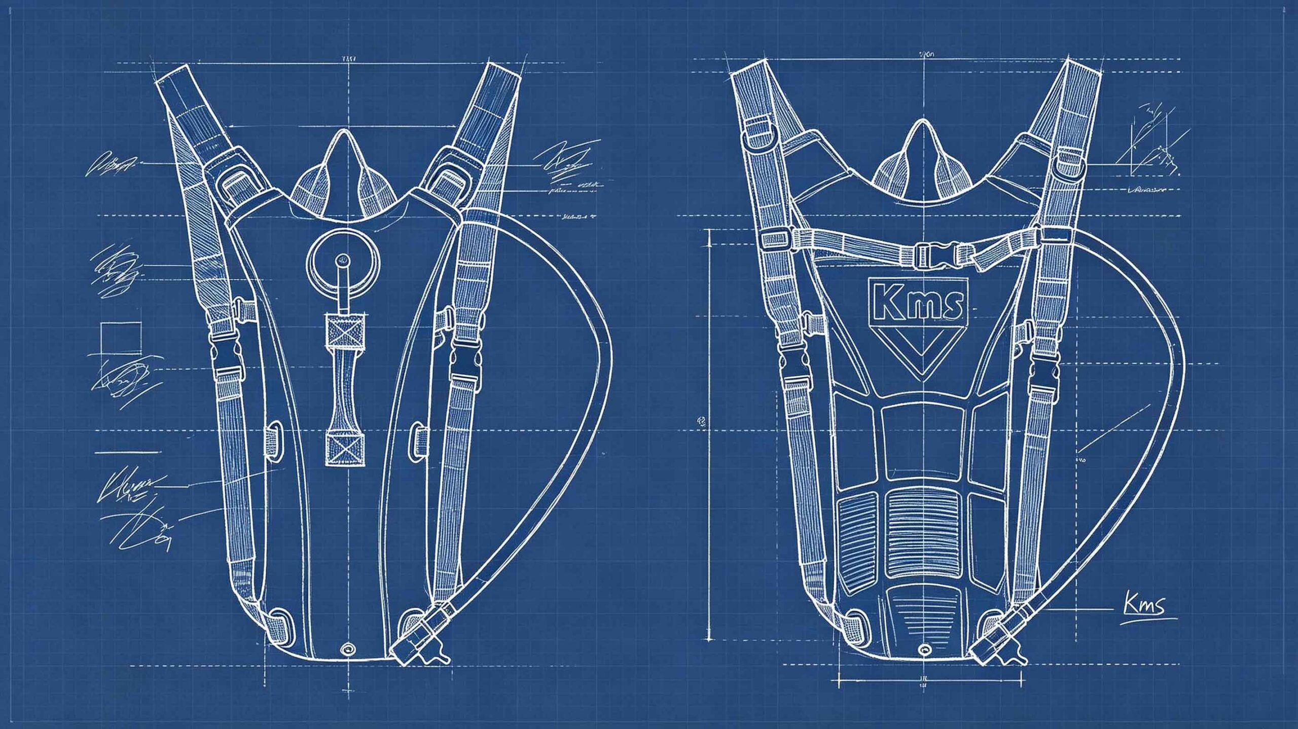 KMS original molded back panel on standard tactical hydration bag